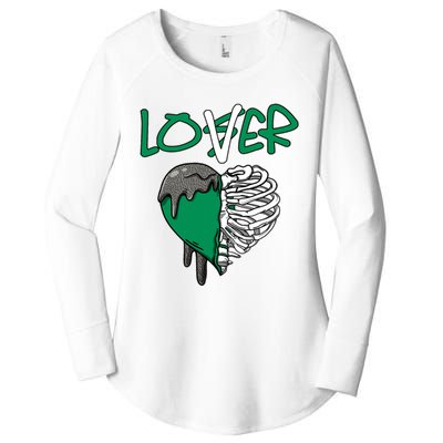 Loser Lover Dripping Heart Pine Green 3s Women's Perfect Tri Tunic Long Sleeve Shirt