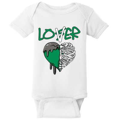 Loser Lover Dripping Heart Pine Green 3s Baby Bodysuit