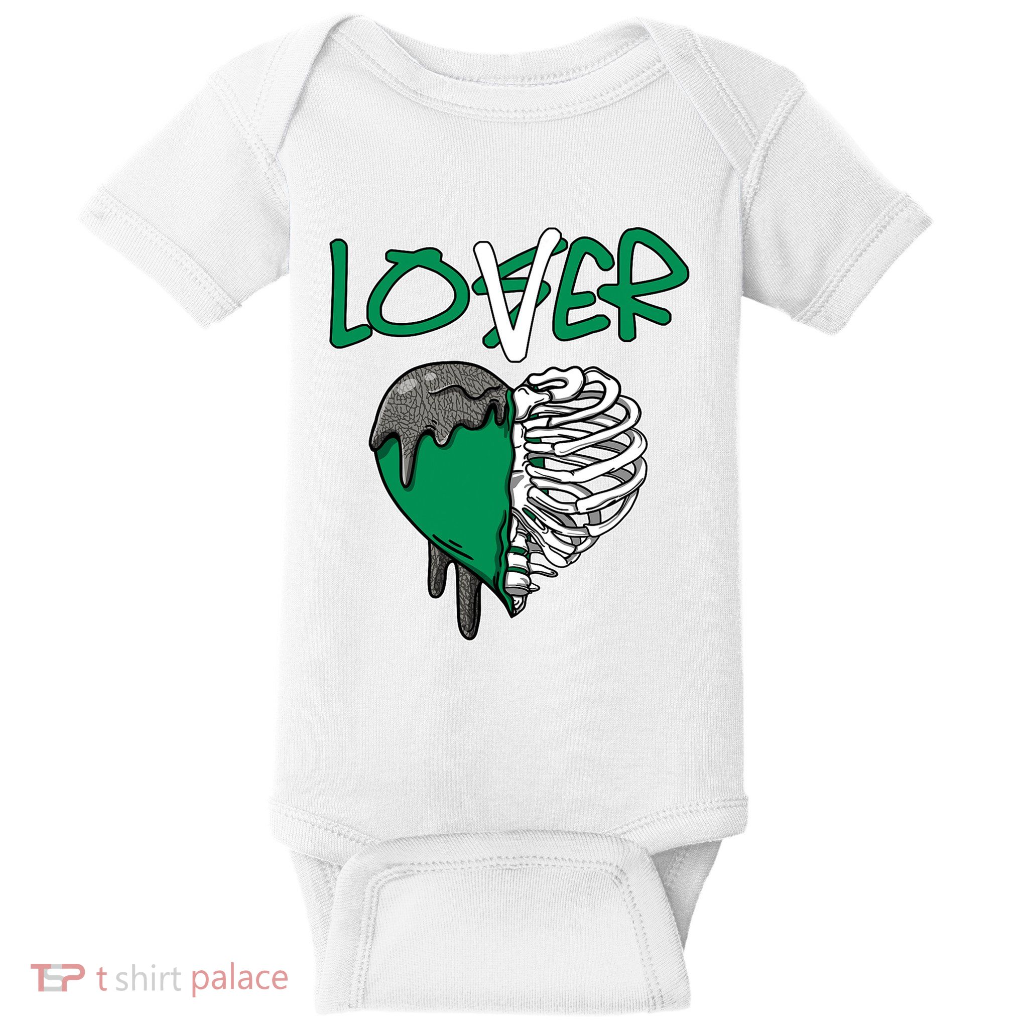 Loser Lover Dripping Heart Pine Green 3s Baby Bodysuit
