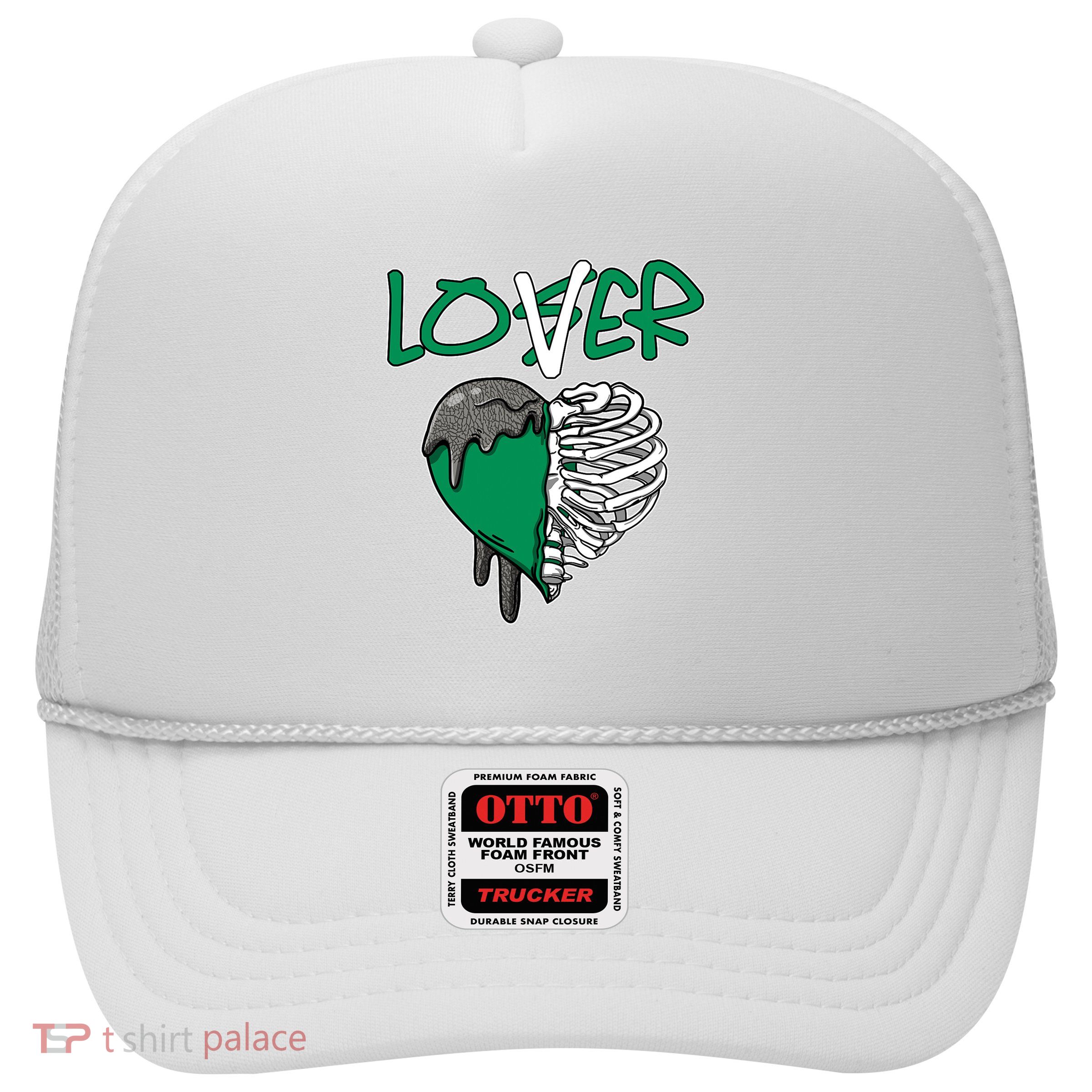 Loser Lover Dripping Heart Pine Green 3s Trucker Hat