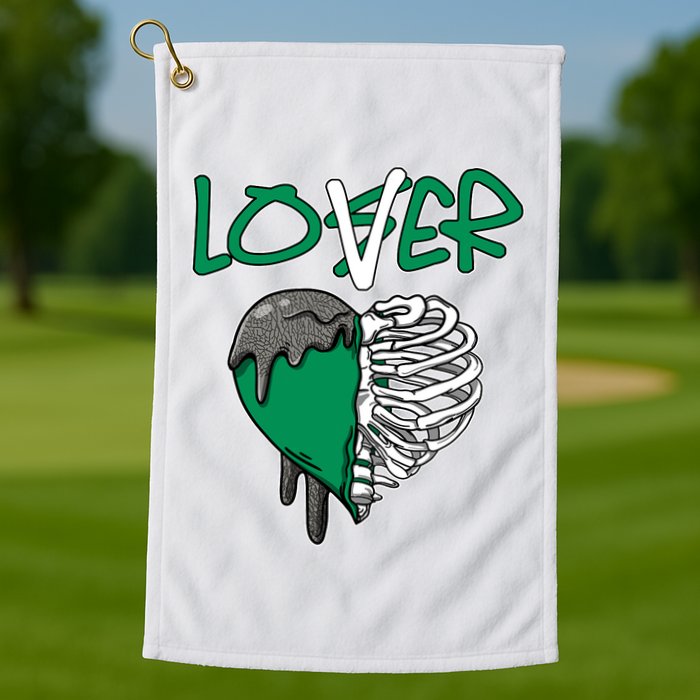 Loser Lover Dripping Heart Pine Green 3s Golf Towel