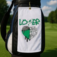 Loser Lover Dripping Heart Pine Green 3s Golf Towel