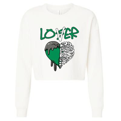 Loser Lover Dripping Heart Pine Green 3s Cropped Pullover Crew