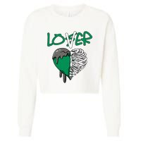 Loser Lover Dripping Heart Pine Green 3s Cropped Pullover Crew