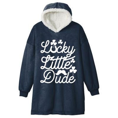 Lucky Little Dude Funny Graphic St Patricks Day Funny Gift Funny Gift Hooded Wearable Blanket