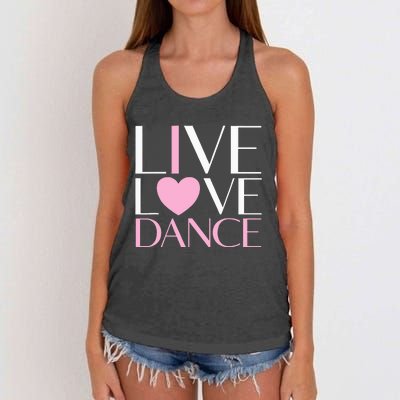 Live Love Dance I Love Dance Ballet Gift Women's Knotted Racerback Tank