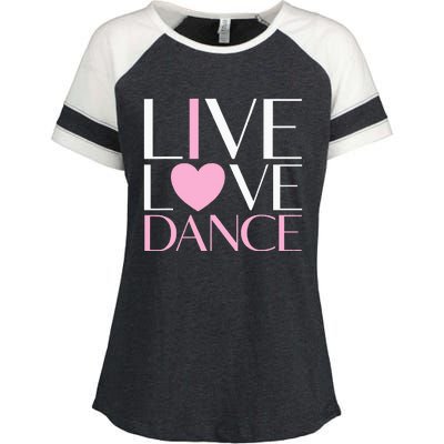 Live Love Dance I Love Dance Ballet Gift Enza Ladies Jersey Colorblock Tee