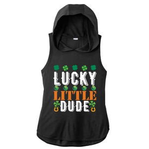 Lucky Little Dude Funny St Patrick' Day Gift Ladies PosiCharge Tri-Blend Wicking Draft Hoodie Tank