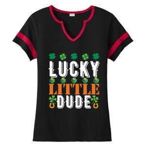 Lucky Little Dude Funny St Patrick' Day Gift Ladies Halftime Notch Neck Tee