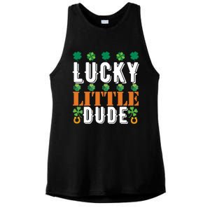 Lucky Little Dude Funny St Patrick' Day Gift Ladies PosiCharge Tri-Blend Wicking Tank