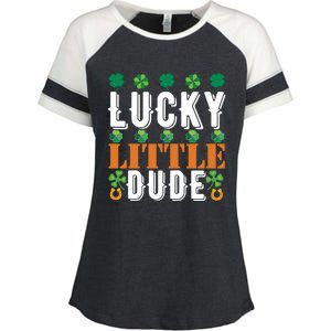 Lucky Little Dude Funny St Patrick' Day Gift Enza Ladies Jersey Colorblock Tee