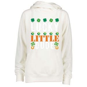 Lucky Little Dude Funny St Patrick' Day Gift Womens Funnel Neck Pullover Hood