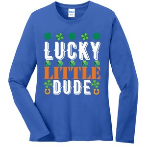 Lucky Little Dude Funny St Patrick' Day Gift Ladies Long Sleeve Shirt