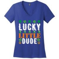 Lucky Little Dude Funny St Patrick' Day Gift Women's V-Neck T-Shirt