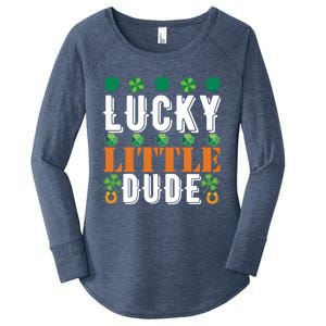 Lucky Little Dude Funny St Patrick' Day Gift Women's Perfect Tri Tunic Long Sleeve Shirt