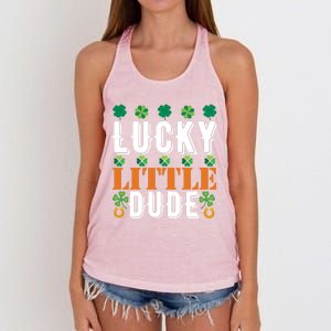 Lucky Little Dude Funny St Patrick' Day Gift Women's Knotted Racerback Tank