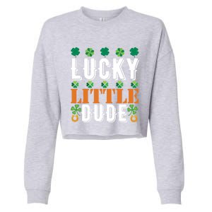 Lucky Little Dude Funny St Patrick' Day Gift Cropped Pullover Crew