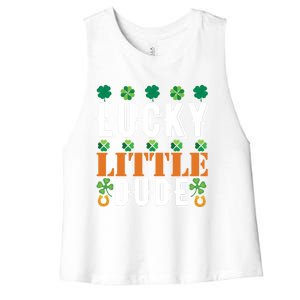 Lucky Little Dude Funny St Patrick' Day Gift Women's Racerback Cropped Tank