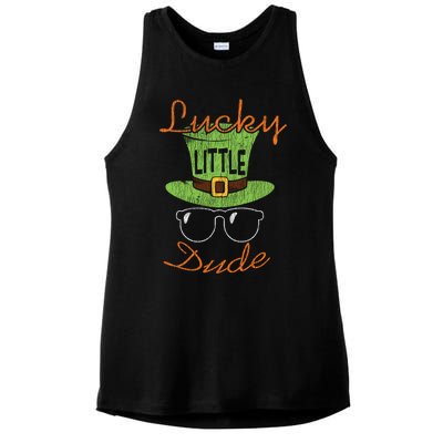 Lucky Little Dude St Patrick's Day Matching Gift Funny Gift Ladies PosiCharge Tri-Blend Wicking Tank