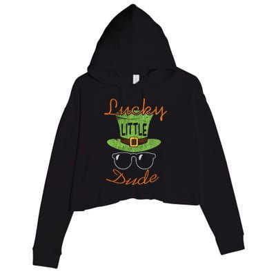 Lucky Little Dude St Patrick's Day Matching Gift Funny Gift Crop Fleece Hoodie