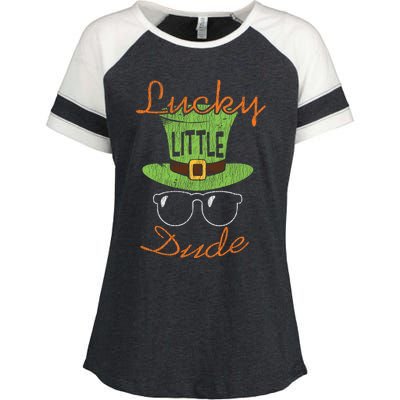 Lucky Little Dude St Patrick's Day Matching Gift Funny Gift Enza Ladies Jersey Colorblock Tee