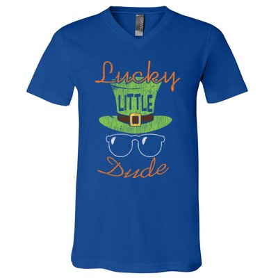 Lucky Little Dude St Patrick's Day Matching Gift Funny Gift V-Neck T-Shirt