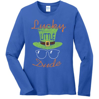 Lucky Little Dude St Patrick's Day Matching Gift Funny Gift Ladies Long Sleeve Shirt