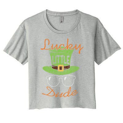 Lucky Little Dude St Patrick's Day Matching Gift Funny Gift Women's Crop Top Tee