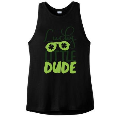 Lucky Little Dude St Patrick's Day Gift Ladies PosiCharge Tri-Blend Wicking Tank