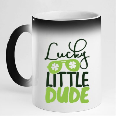 Lucky Little Dude St Patrick's Day Gift 11oz Black Color Changing Mug