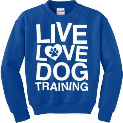 Live Love Dog Training Funny Service Dog Trainer Gift Kids Sweatshirt