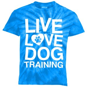 Live Love Dog Training Funny Service Dog Trainer Gift Kids Tie-Dye T-Shirt