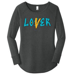 Loser Lover Drip Retro Blue Yellow Tee For Men Women Women's Perfect Tri Tunic Long Sleeve Shirt