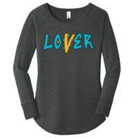 Loser Lover Drip Retro Blue Yellow Tee For Men Women Women's Perfect Tri Tunic Long Sleeve Shirt