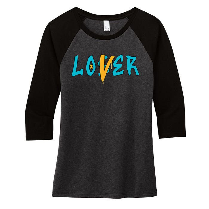 Loser Lover Drip Retro Blue Yellow Tee For Men Women Women's Tri-Blend 3/4-Sleeve Raglan Shirt