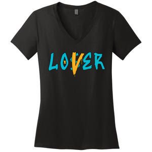 Loser Lover Drip Retro Blue Yellow Tee For Men Women Women's V-Neck T-Shirt