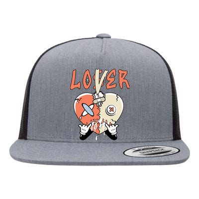 Loser Lover Drip Heart Crimson Bliss 5s Matching Flat Bill Trucker Hat