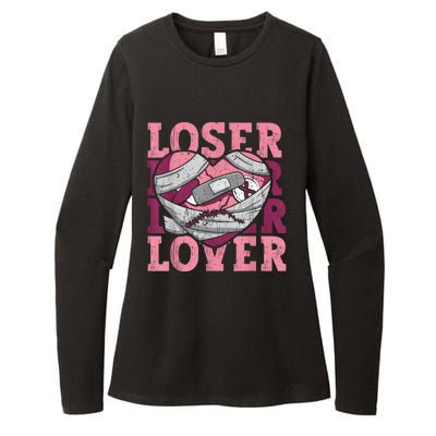 Lover Loser Dripping Heart Heartbreak Design Valentines Womens CVC Long Sleeve Shirt