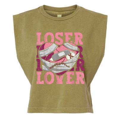 Lover Loser Dripping Heart Heartbreak Design Valentines Garment-Dyed Women's Muscle Tee