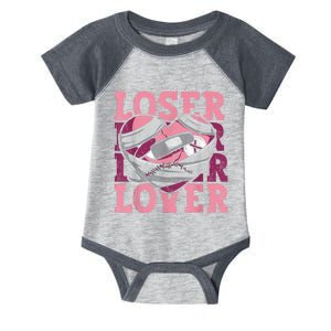 Lover Loser Dripping Heart Heartbreak Design Valentines Infant Baby Jersey Bodysuit