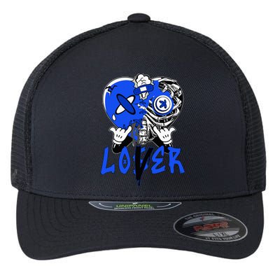 Loser Lover Dripping Heart Blue 5s Flexfit Unipanel Trucker Cap