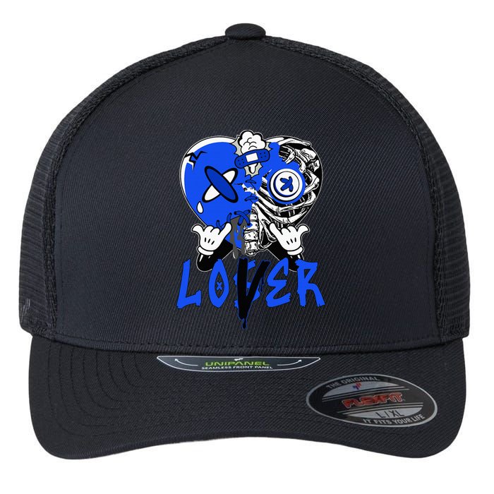 Loser Lover Dripping Heart Blue 5s Flexfit Unipanel Trucker Cap