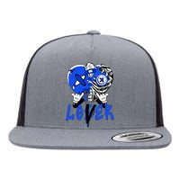 Loser Lover Dripping Heart Blue 5s Flat Bill Trucker Hat