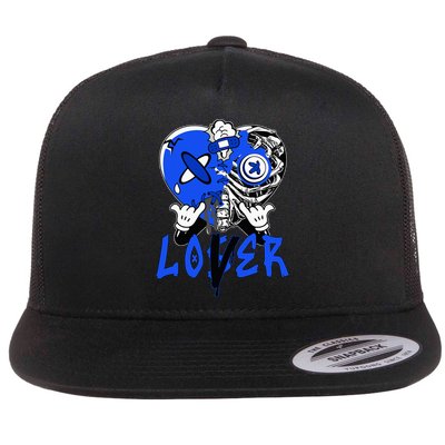 Loser Lover Dripping Heart Blue 5s Flat Bill Trucker Hat