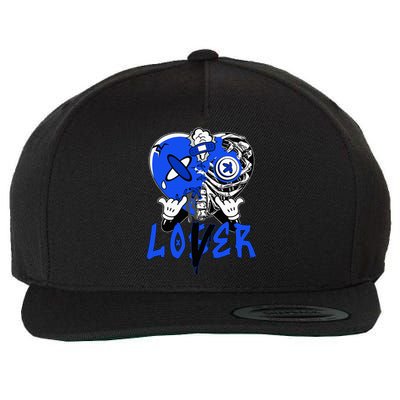 Loser Lover Dripping Heart Blue 5s Wool Snapback Cap