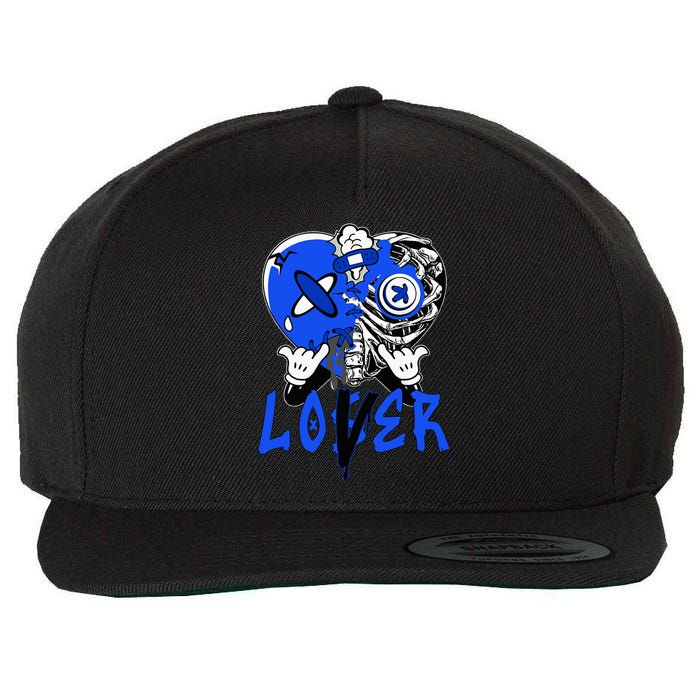 Loser Lover Dripping Heart Blue 5s Wool Snapback Cap