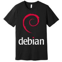 Linux Lover Debian Tagline Spiral Logo OpenSource Os Premium T-Shirt