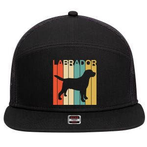 Labrador Lover Dog Lover Retro Dog Silhouette Dog 7 Panel Mesh Trucker Snapback Hat