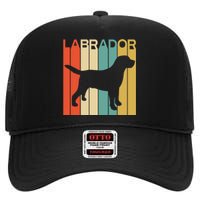 Labrador Lover Dog Lover Retro Dog Silhouette Dog High Crown Mesh Back Trucker Hat