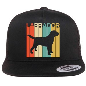 Labrador Lover Dog Lover Retro Dog Silhouette Dog Flat Bill Trucker Hat